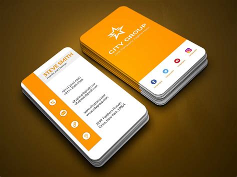 Vertical Business Card Design on Behance