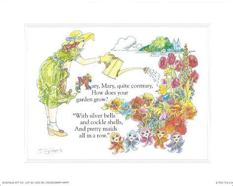 Nursery Rhymes Mary, Mary quite Contrary Print Size 8x10 8-8129