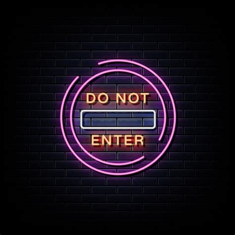 Premium Vector | Do not enter logo neon signs