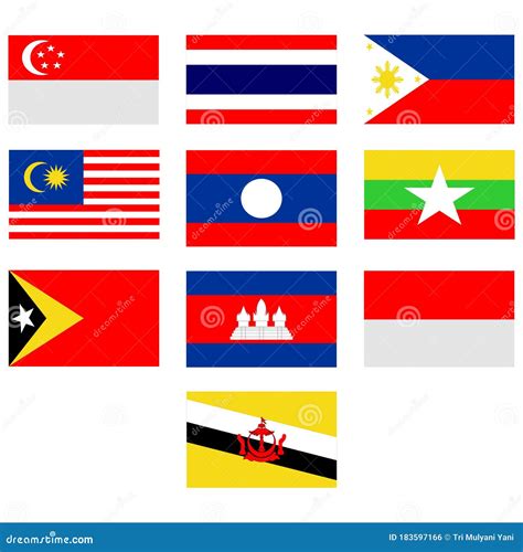 Flags of Country in Southeast Asia Icon Set Vector Design Symbol Stock Vector - Illustration of ...