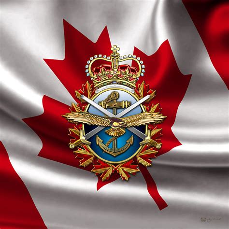 Canadian Forces Emblem over Flag Photograph by Serge Averbukh - Fine ...