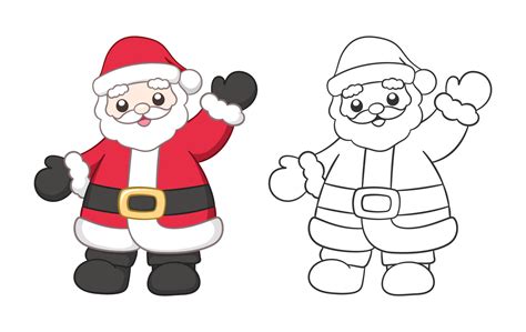 Dibujos De Santa Claus Cara Dibujos Animados De Santa Feliz Agitando ...