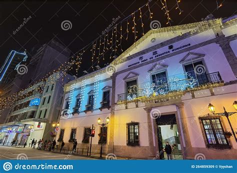 Macau Leal Senado Square Architecture Macao Christmas Decorations Holiday Season Lighting ...