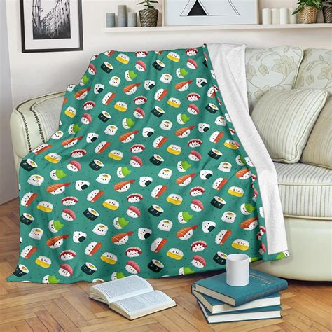 Cute Sushi Blanket Sushi Throw Blanket Sushi Print Fleece - Etsy Australia