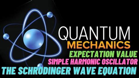 Quantum Mechanics II -The Schrodinger Wave Equation | Simple Harmonic Oscillator | Expectation ...