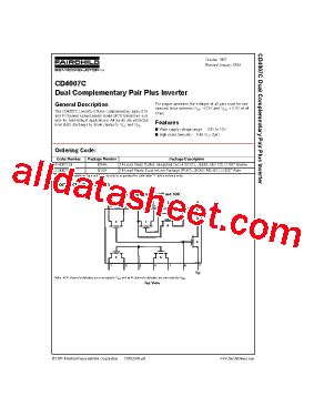 CD4007 Datasheet(PDF) - Fairchild Semiconductor