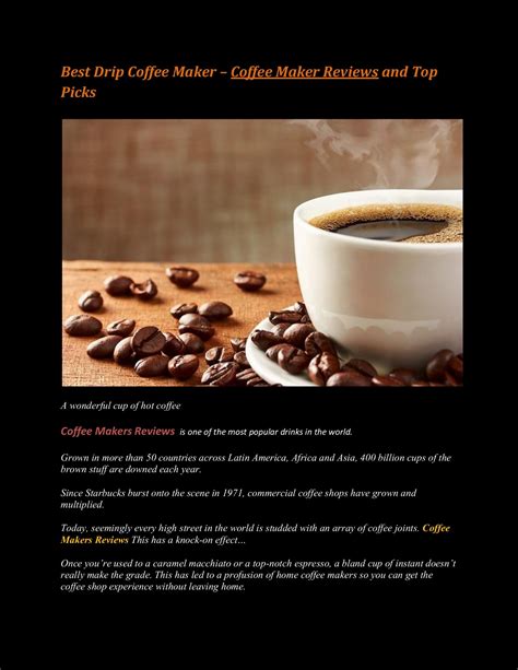 Coffee Makers Reviews - elizabethhines3 - Page 1 - 3 | Flip PDF Online | PubHTML5