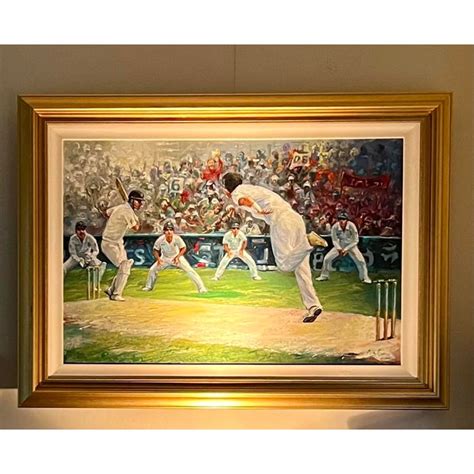 "English Cricket" Contemporary Figurative Sport Painting, Framed | Chairish