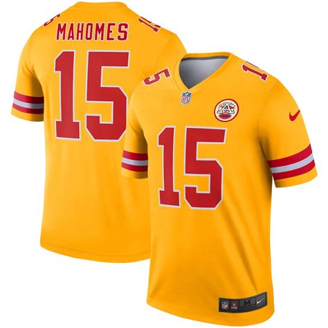 Men's Nike Patrick Mahomes Yellow Kansas City Chiefs Inverted Legend ...