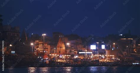 Varanasi, Uttar Pradesh, India. Evening Ganga Maha Aarti ceremony on ...