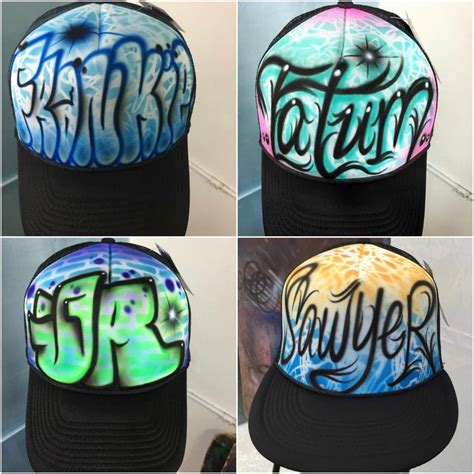 Airbrush Graffiti Trucker Hats Custom Personalized Online - Etsy