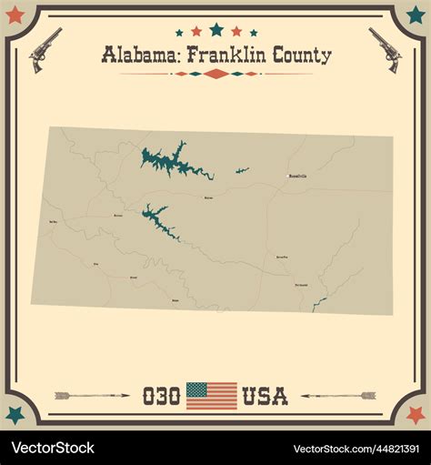 Vintage map of franklin county in alabama usa Vector Image