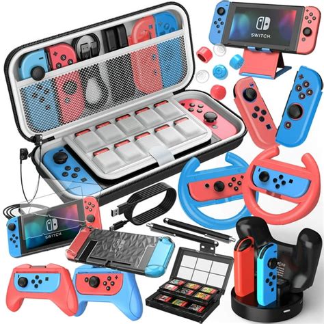 27 in 1 Nintendo Switch Accessories Kit Bundle,Mooroer 2023 Gift Kit with Carrying Case ...