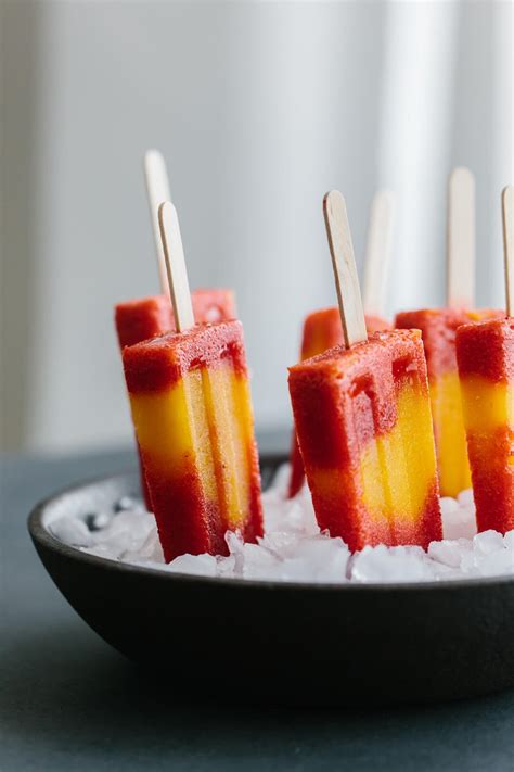 Mango Strawberry Popsicles | Downshiftology