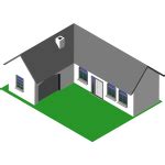 Vector image of flat roof house | Free SVG