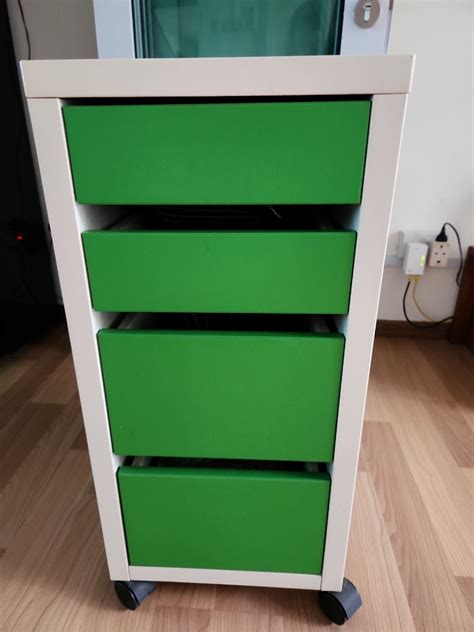 IKEA MICKE DRAWER UNIT White And Green, Furniture & Home Living ...