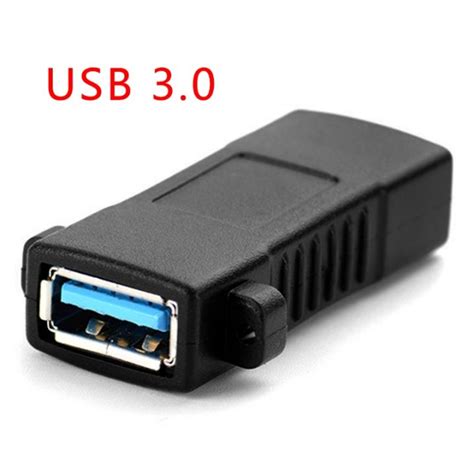 1Pc Standard USB 2.0 3.0 Female To Female Socket Panel Mount Adapter ...