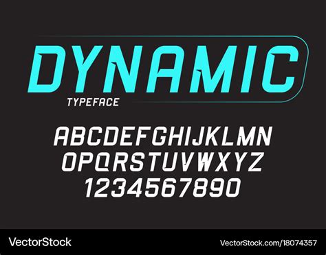 Dynamic bold italic font design alphabet typeface Vector Image