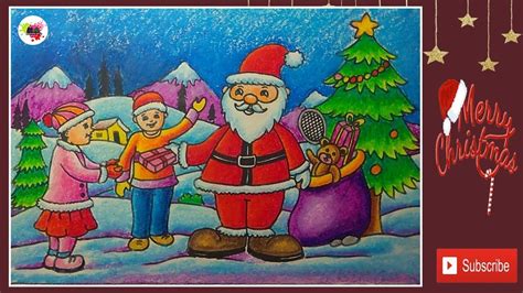 Christmas celebration/ easy drawing/ how to draw Santa Claus Christmas tree/Christmas Festival ...