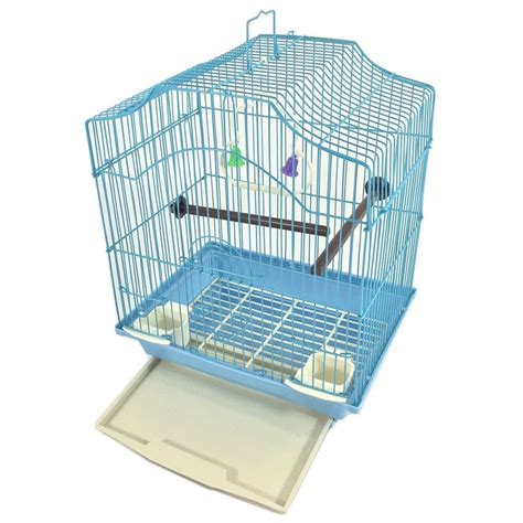 Blue 14-inch Medium Parakeet Wire Bird Cage for 1 or 2 Birds perfect ...