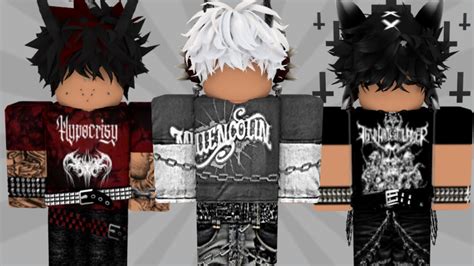 NEW EMO BOYS roblox outfits w/ codes & links ♡ - YouTube