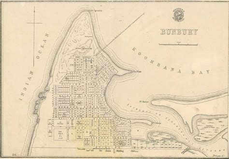 Bunbury Map 1851-1880 — Streets of Bunbury