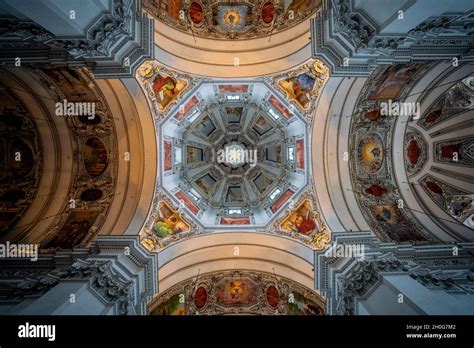 Salzburg Cathedral Interior Dome Ceiling - Salzburg, Austria Stock ...