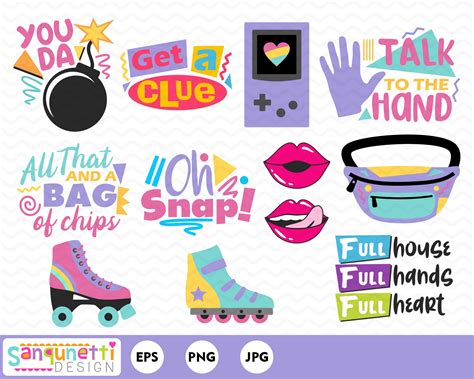 90s Clipart Graphics and Lettering Nineties Retro Digital | Etsy