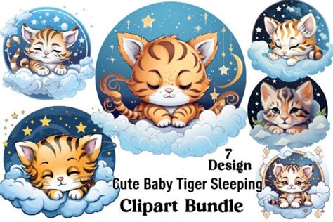 Baby Tiger Sleeping Graphic by Bundle · Creative Fabrica