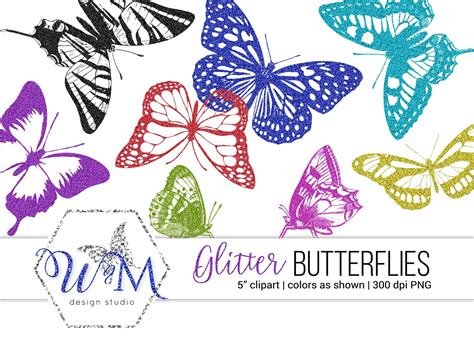 Glitter Butterfly Clipart Glitter Butterflies PNG Butterfly - Etsy