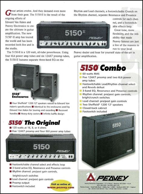 Eddie Van Halen EVH Peavey 5150 II Combo guitar amp ad 1999 advertisement print #Peavey | Peavey ...