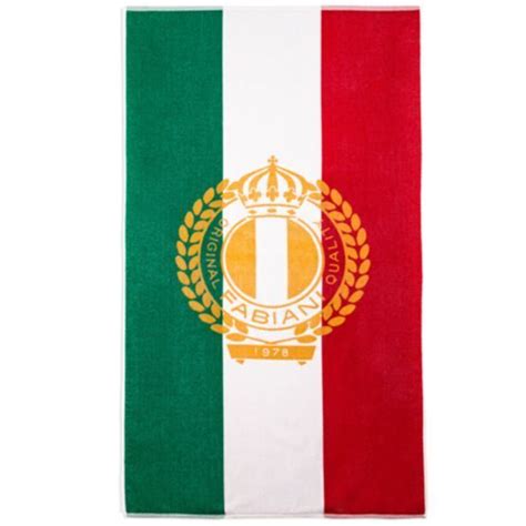 Italian crest beach towel offer at Fabiani