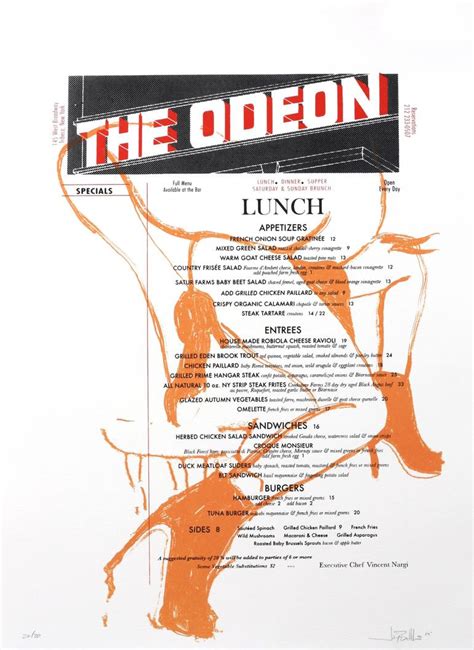 Menu: The Odeon Printmaking by Art Source | Saatchi Art