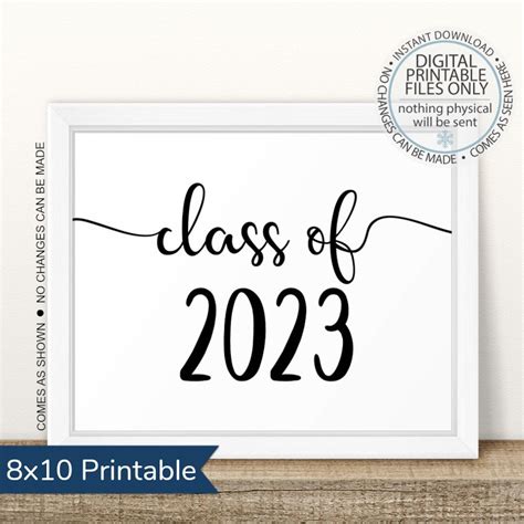 Printable Class of 2023 Graduation Sign Senior Pictures Photo | Etsy