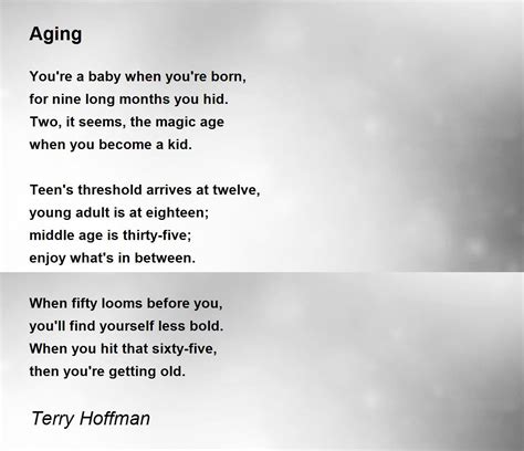 Aging Poem by Terry Hoffman - Poem Hunter