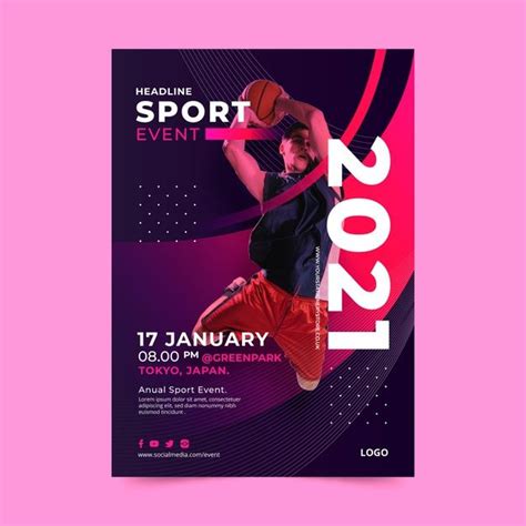 Premium Vector | Poster template for sporting event | Sport poster ...