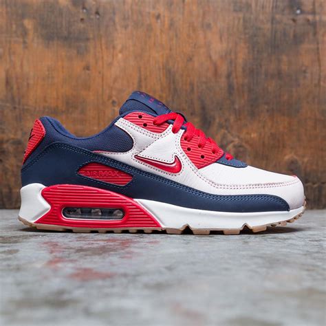 nike men air max 90 premium sail university red midnight navy