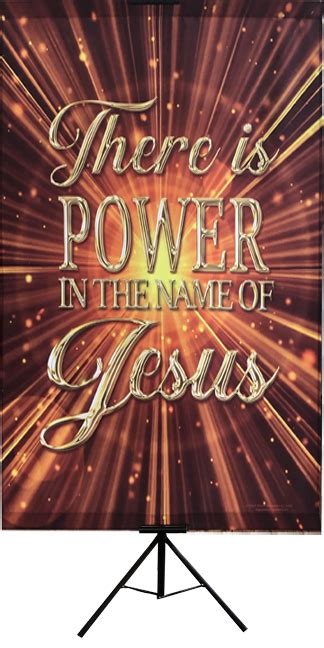 There is Power in the Name of Jesus Copper Gold Vertical Wall Banner | High Praise Banners