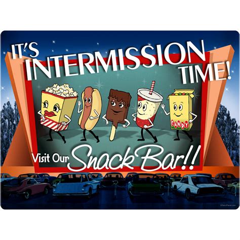 Drive-In Intermission Snacks Wall Decal Classic Movie Theater Decor | eBay