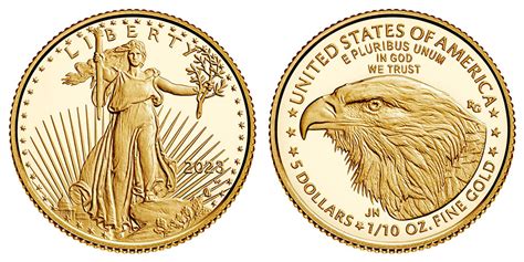 2023 W American Gold Eagle Bullion Coin Proof $5 Tenth Ounce Gold - Type 2 Coin Value Prices ...