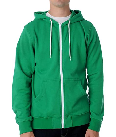 Zine Template Green Zip Up Hoodie | Zumiez