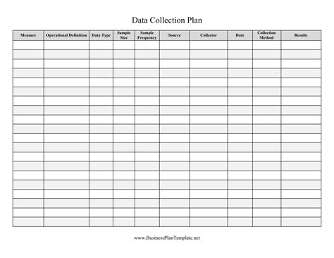 Data Collection Plan Template Download Printable PDF | Templateroller