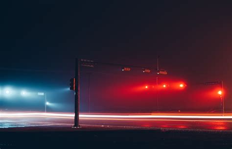 Traffic Lights in the Night Fog on Behance