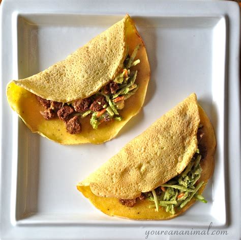 Steak Tacos with Grain-Free Tortillas & Guacamole Broccoli Slaw – Nourish Wild