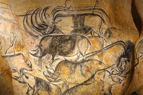 Wall Painting With Horses Rhinoceroses And Aurochs