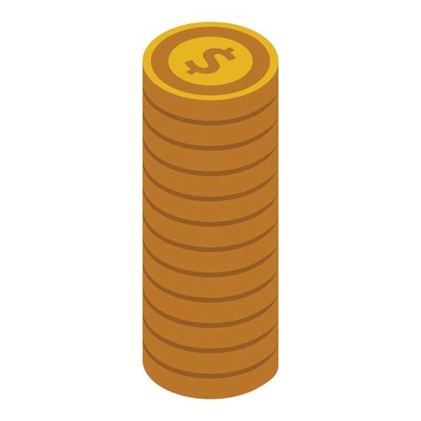 Coin stack icon, isometric style 15201194 Vector Art at Vecteezy