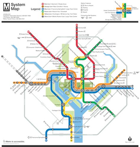 Dc Metro Map Rail - Show Me The United States Of America Map