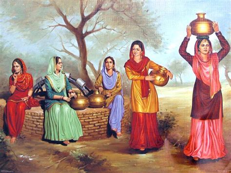 Punjabi Ladies Near a Village Well | Pakistan art, Culture art ...