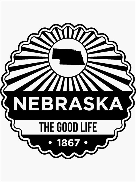 "Nebraska State Motto graphic - The Good Life" Sticker by ...