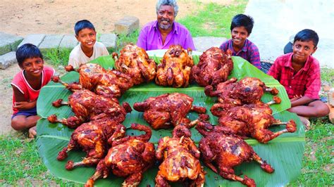 20 KG FULL CHICKEN FRY | WHOLE CHICKEN FRY COOKING IN VILLAGE | FULL CHICKEN EATING | FARMER ...